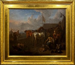 Pieter van BLOEMEN (1657-1720), Obóz z odpoczywającymi żołnierzami i końmi